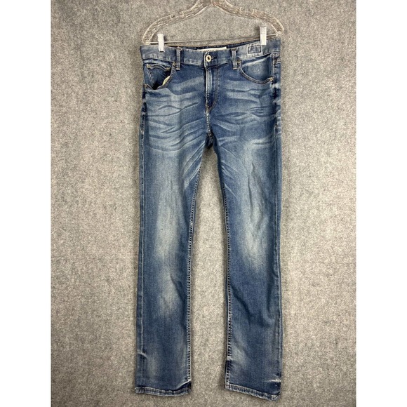 Express Other - Express Jeans Men 32 x 34 Blue Medium Wash Whiskered Rocco Slim fit Skinny Leg